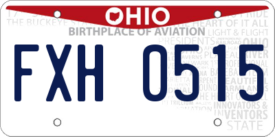 OH license plate FXH0515