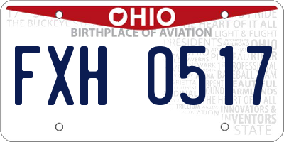OH license plate FXH0517