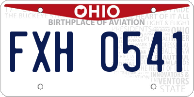 OH license plate FXH0541
