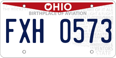 OH license plate FXH0573