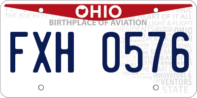 OH license plate FXH0576