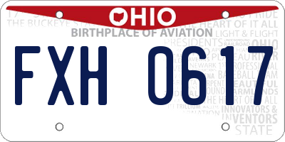 OH license plate FXH0617