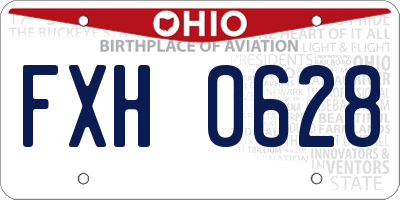 OH license plate FXH0628