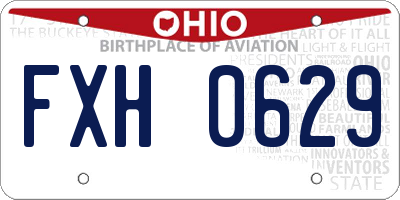 OH license plate FXH0629