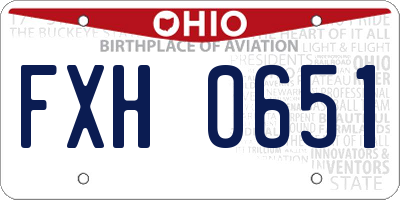 OH license plate FXH0651