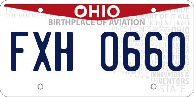OH license plate FXH0660