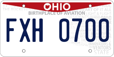 OH license plate FXH0700