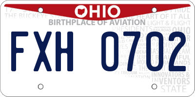 OH license plate FXH0702