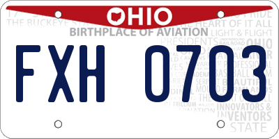 OH license plate FXH0703