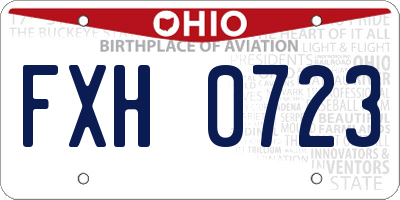 OH license plate FXH0723