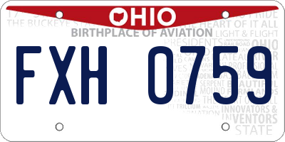OH license plate FXH0759