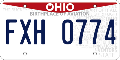 OH license plate FXH0774