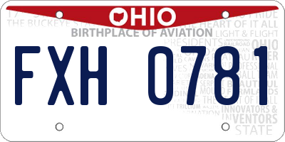 OH license plate FXH0781
