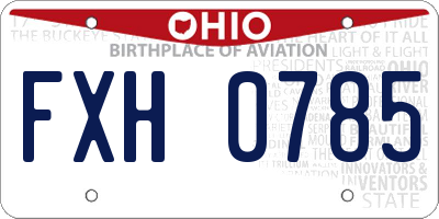 OH license plate FXH0785