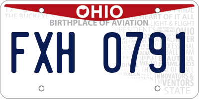OH license plate FXH0791