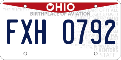 OH license plate FXH0792