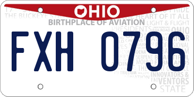 OH license plate FXH0796