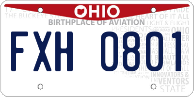 OH license plate FXH0801