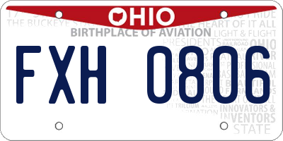 OH license plate FXH0806