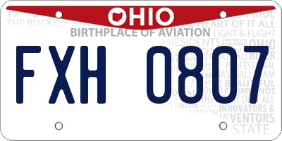 OH license plate FXH0807
