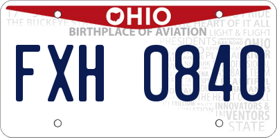 OH license plate FXH0840