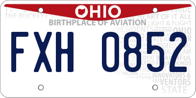 OH license plate FXH0852