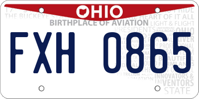 OH license plate FXH0865