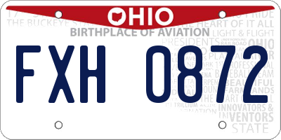 OH license plate FXH0872