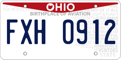 OH license plate FXH0912