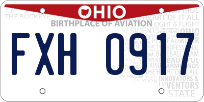 OH license plate FXH0917