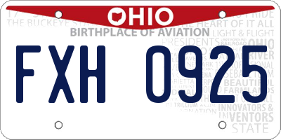 OH license plate FXH0925