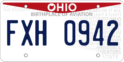 OH license plate FXH0942