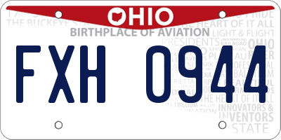 OH license plate FXH0944
