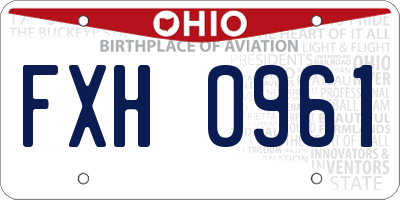 OH license plate FXH0961
