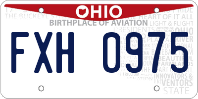 OH license plate FXH0975