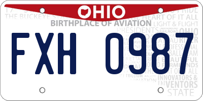 OH license plate FXH0987