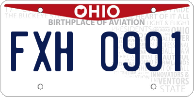 OH license plate FXH0991