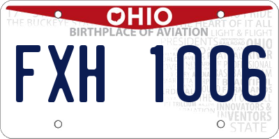 OH license plate FXH1006