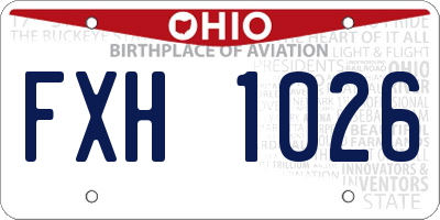OH license plate FXH1026