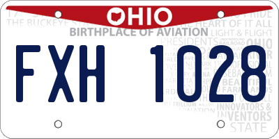 OH license plate FXH1028