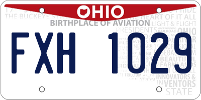 OH license plate FXH1029