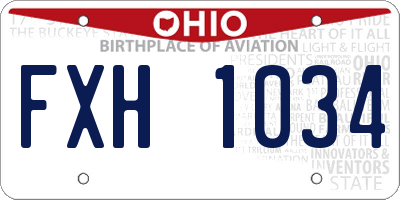 OH license plate FXH1034