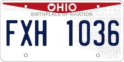 OH license plate FXH1036