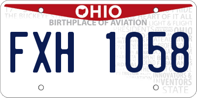 OH license plate FXH1058