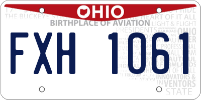 OH license plate FXH1061