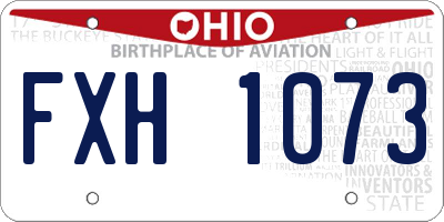 OH license plate FXH1073