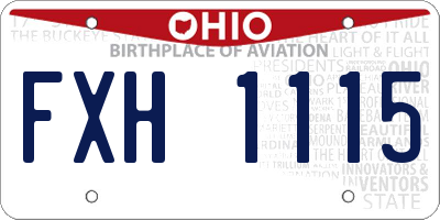 OH license plate FXH1115