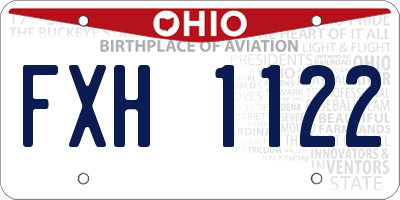 OH license plate FXH1122
