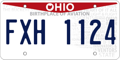 OH license plate FXH1124