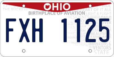 OH license plate FXH1125